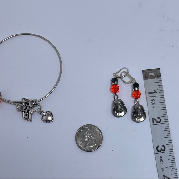OSU Charm Bangle Bracelet and Cowboy Hat Earring Set - Picture 8 of 8